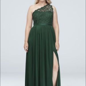 Long One Shoulder Lace Bridesmaid Dress